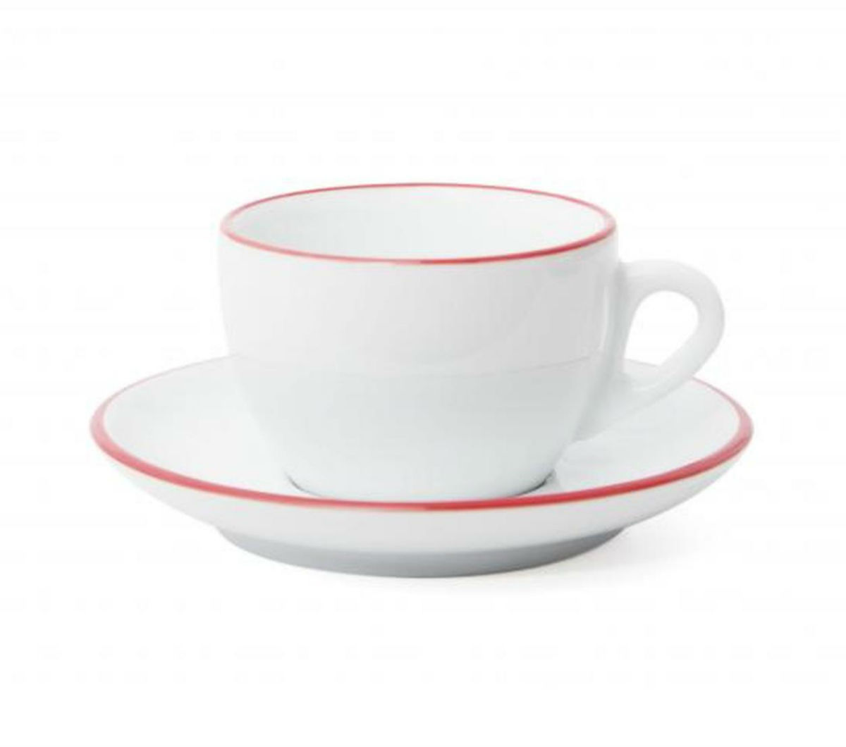 "VERONA" RED RIM Cappuccino Cups S 180ml